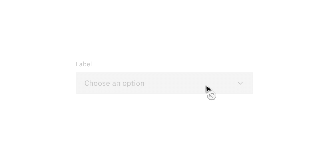 Dropdown disabled state. Dropdown disabled state.