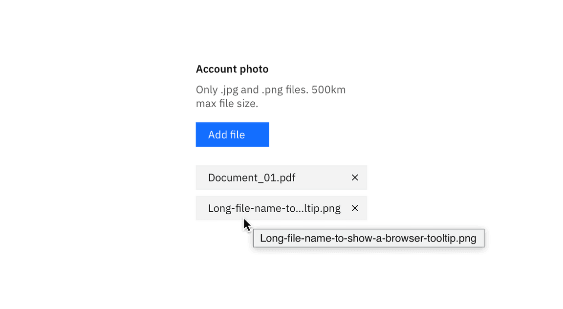 Example of a browser tooltip being used for truncation. Example of a browser tooltip being used for truncation.