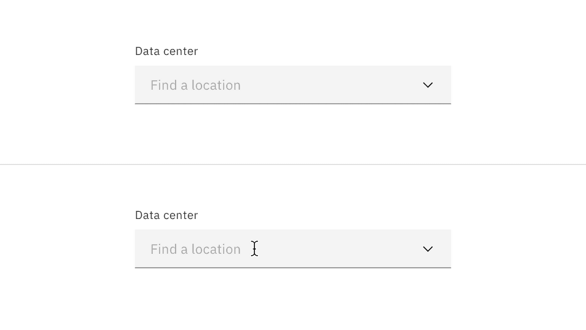 Combo box closed enabled and hover states. Combo box closed enabled and hover states.