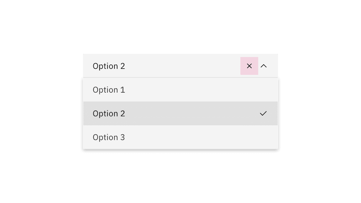 Combo box and filterable dropdown clear click target. Combo box and filterable dropdown clear click target.