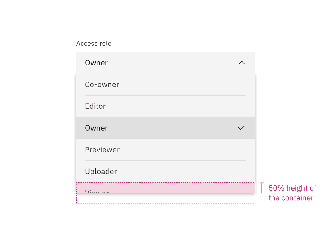 Dropdown scrolling menu option cutoff. Dropdown scrolling menu option cutoff.